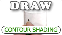 Contour shading with graphite pencil - shading curves with flat and linear shading