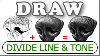 How to divide Line from Tone and the benefits offered in a pencil drawing