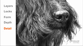 How shallow or deep to create the background hair in a pencil drawing