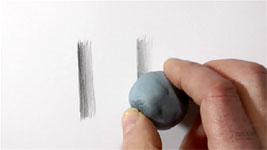 Demonstration showing that kneaded erasers and Blu-Tack are not erasers but adjusters of value