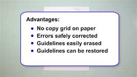 Mike explains the advantages of the Advanced Grid method, such as accurate restoration of erased guidelines.