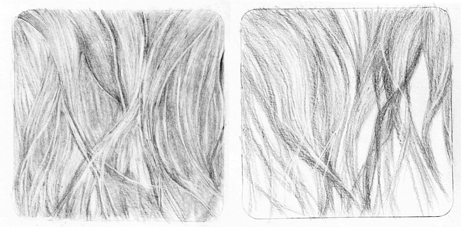 Erasing pencil drawing with a chisel-pointed vinyl art eraser.